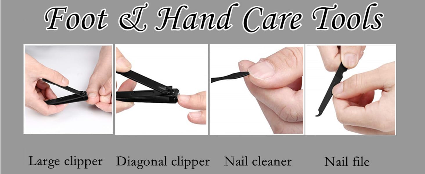 Manicure set Men Personal Care Tools Accessories Finger and Toe Nail Clippers Set Professional Manicure Pedicure Kit With Travel Case Nail Grooming Kit Gifts for Men Women Father Mother