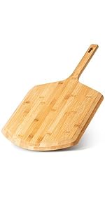 Pizza Peel, Premium Bamboo Pizza Spatula Paddle Cutting Board Handle (Baking Pizza, Bread, Cutting Fruit, Vegetables, Cheese)