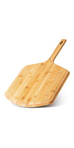 Pizza Peel, Premium Bamboo Pizza Spatula Paddle Cutting Board Handle (Baking Pizza, Bread, Cutting Fruit, Vegetables, Cheese)