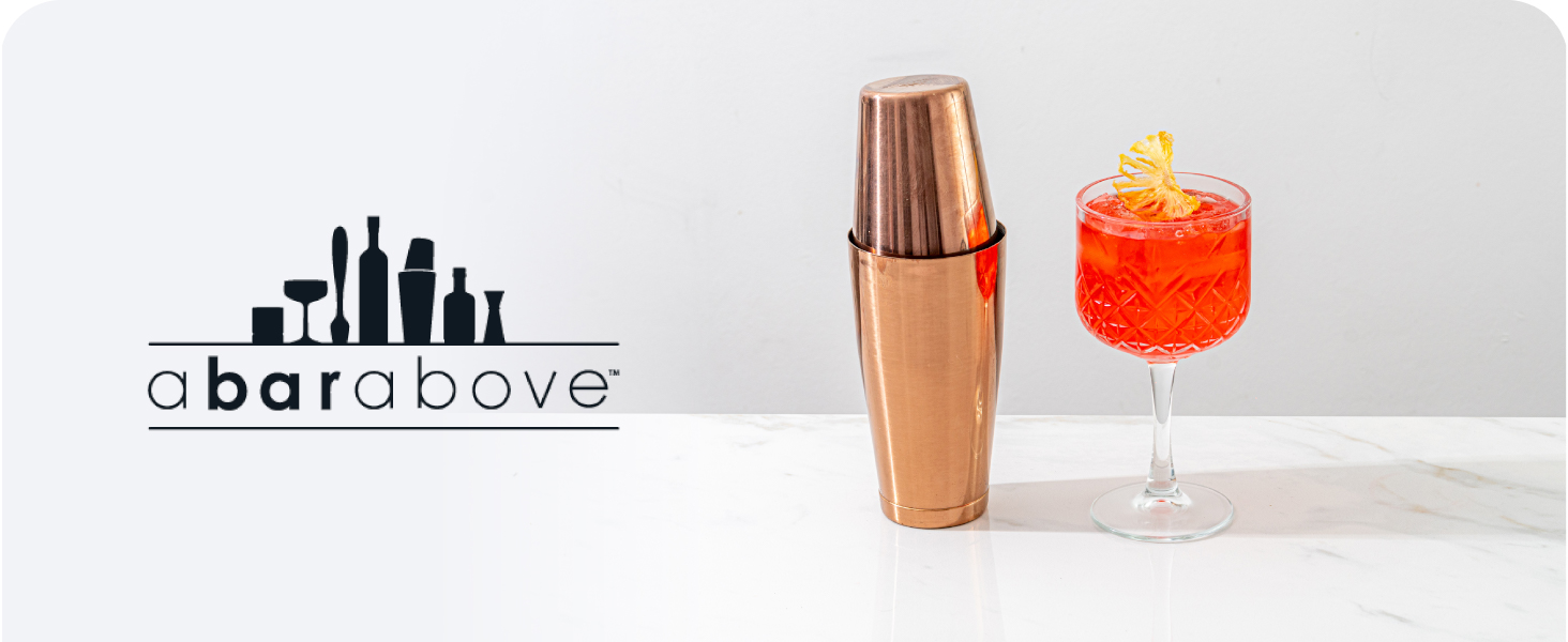 A Bar Above Professional Boston Shakers Set 18 oz Weighted Stainless Steel Cocktail Shaker Set for Bartenders, Premium 304 Steel Bar Shaker, Essential Bartending Tools for Mixing Drinks