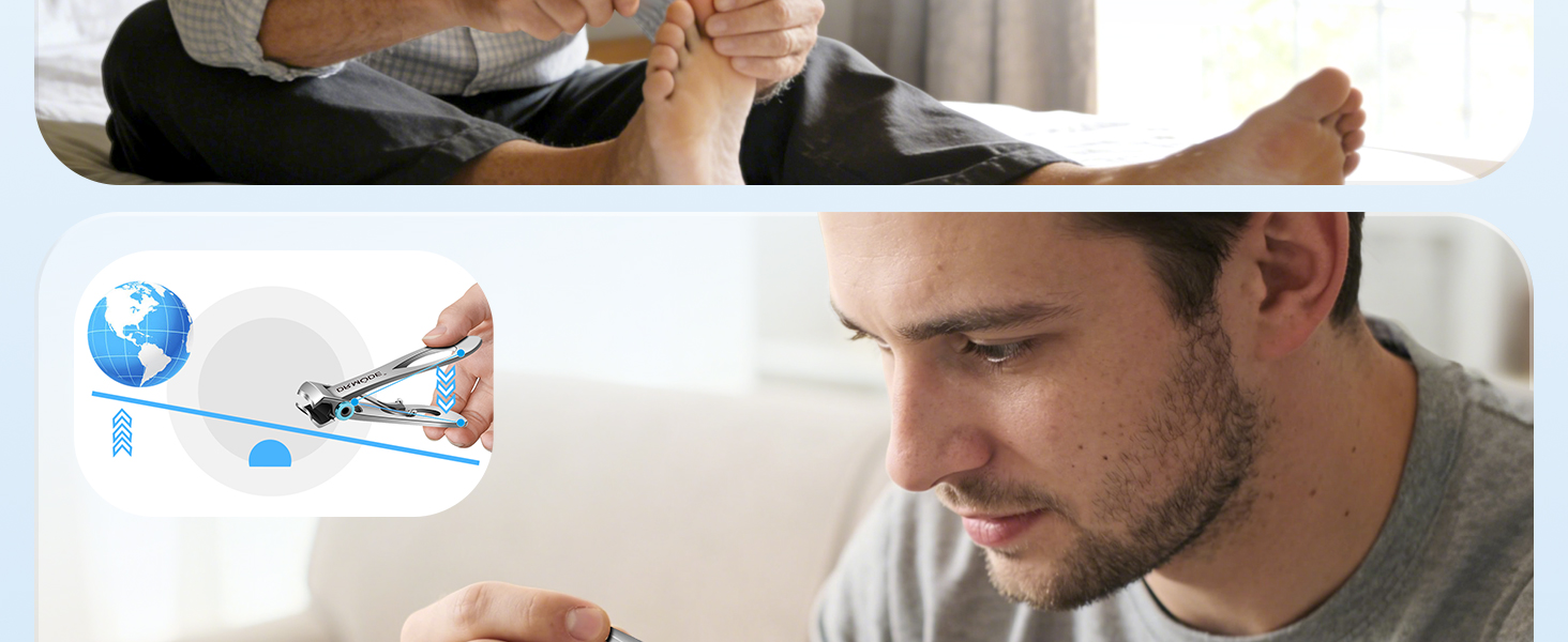 DRMODE Nail Clippers for Men Thick Nails - Large Toe Nail Clippers for Thick Nails for Senior with Wide Jaw Opening, Sharp Finger Nail Clippers Adult Cutter for Tough Nail