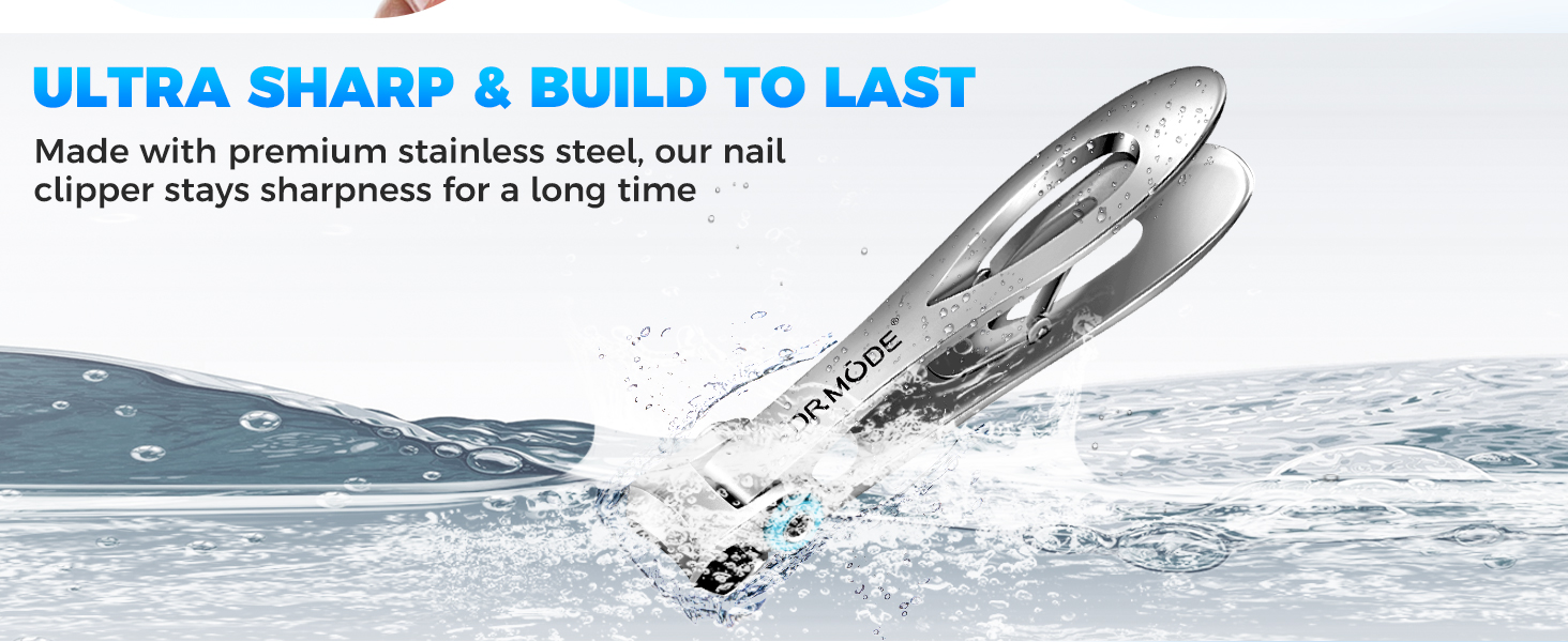 DRMODE Nail Clippers for Men Thick Nails - Large Toe Nail Clippers for Thick Nails for Senior with Wide Jaw Opening, Sharp Finger Nail Clippers Adult Cutter for Tough Nail