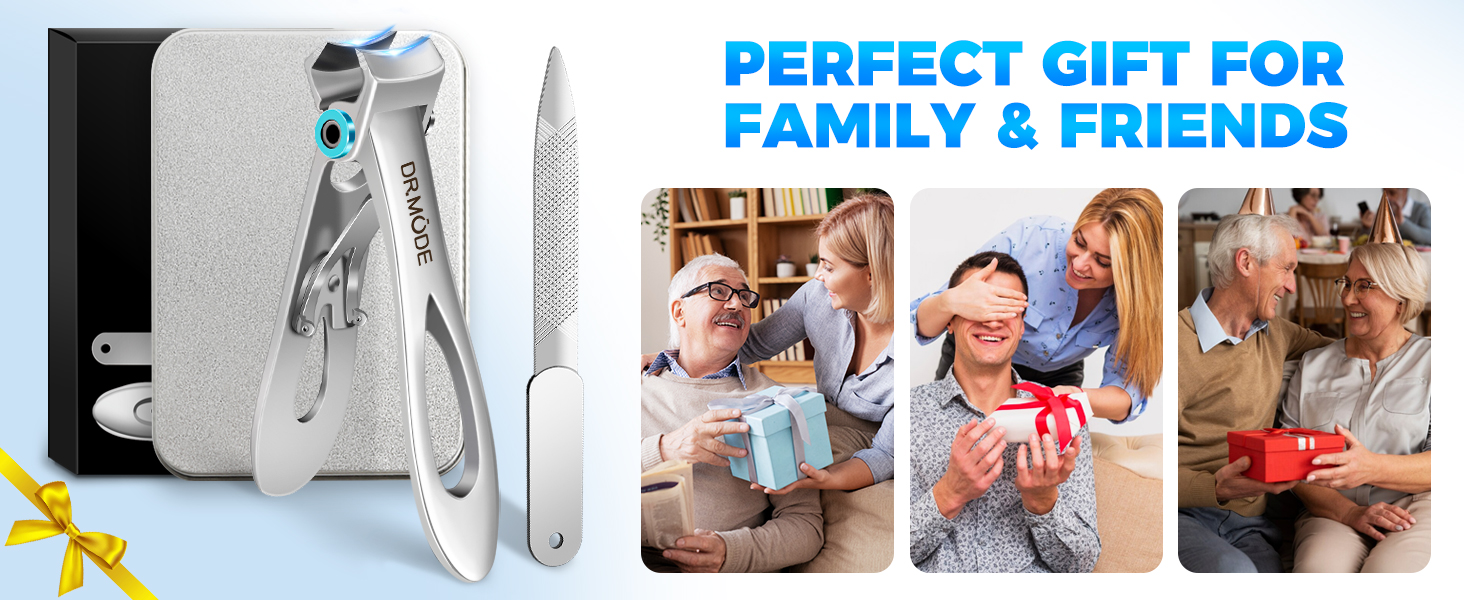 DRMODE Nail Clippers for Men Thick Nails - Large Toe Nail Clippers for Thick Nails for Senior with Wide Jaw Opening, Sharp Finger Nail Clippers Adult Cutter for Tough Nail