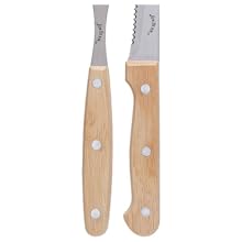 Jim Beam Set of 8 Ideal, Chicken, Pork and More-Steak Knives and Forks Made of Stainless Steel Blade and Contoure, Medium, Light Brown, JB0208