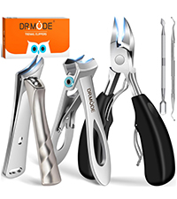 Toenail Clippers for Seniors Thick Toenails - Wide Jaw Opening Large Toe Nail Clippers for Thick Ingrown Nails, Professional Sharp Heavy Duty Nail Clipper Cutter for Mens Seniors with Leather Case