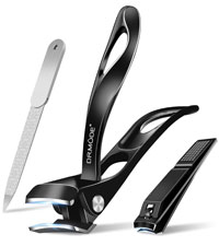 Toenail Clippers for Seniors Thick Toenails - Wide Jaw Opening Large Toe Nail Clippers for Thick Ingrown Nails, Professional Sharp Heavy Duty Nail Clipper Cutter for Mens Seniors with Leather Case