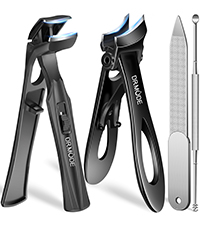 Toenail Clippers for Seniors Thick Toenails - Wide Jaw Opening Large Toe Nail Clippers for Thick Ingrown Nails, Professional Sharp Heavy Duty Nail Clipper Cutter for Mens Seniors with Leather Case