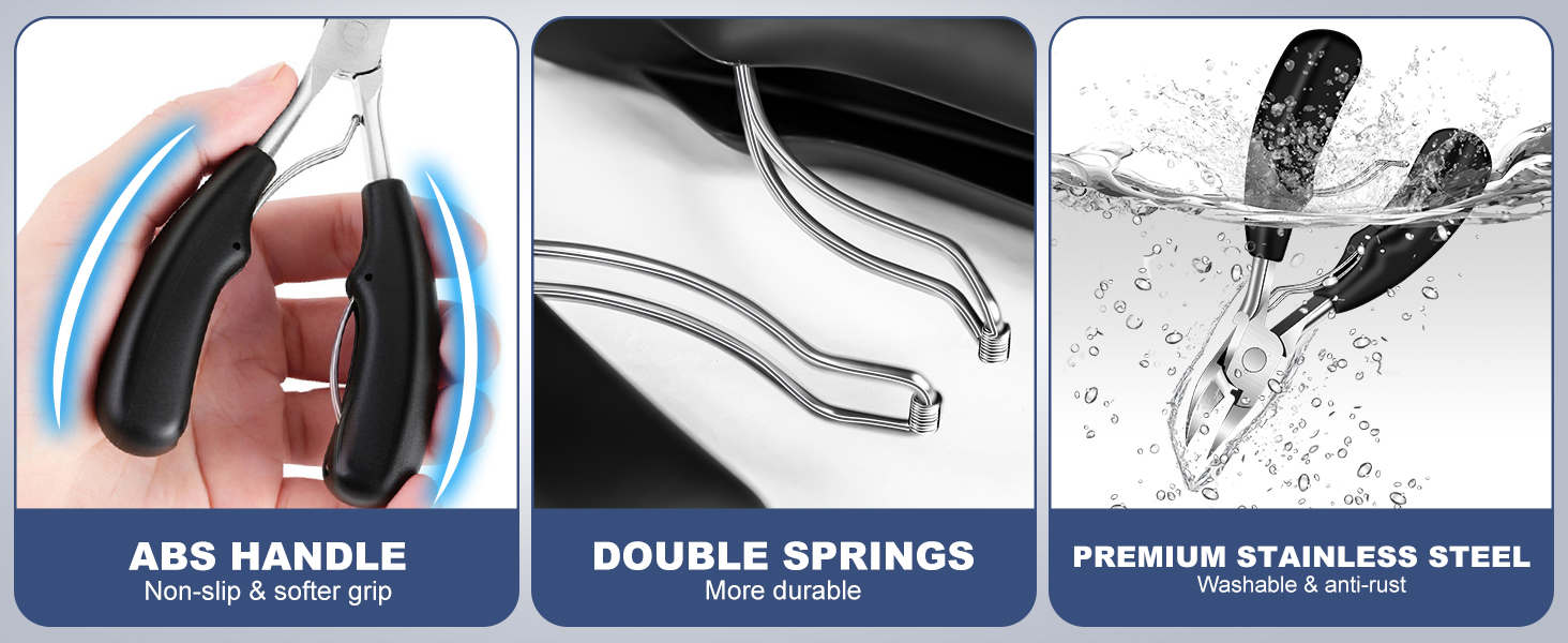 Toenail Clippers for Seniors Thick Toenails - Wide Jaw Opening Large Toe Nail Clippers for Thick Ingrown Nails, Professional Sharp Heavy Duty Nail Clipper Cutter for Mens Seniors with Leather Case