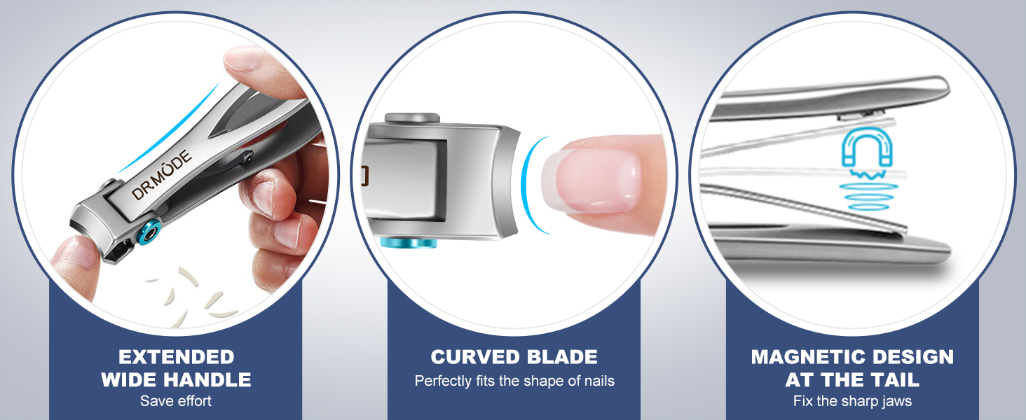 Toenail Clippers for Seniors Thick Toenails - Wide Jaw Opening Large Toe Nail Clippers for Thick Ingrown Nails, Professional Sharp Heavy Duty Nail Clipper Cutter for Mens Seniors with Leather Case