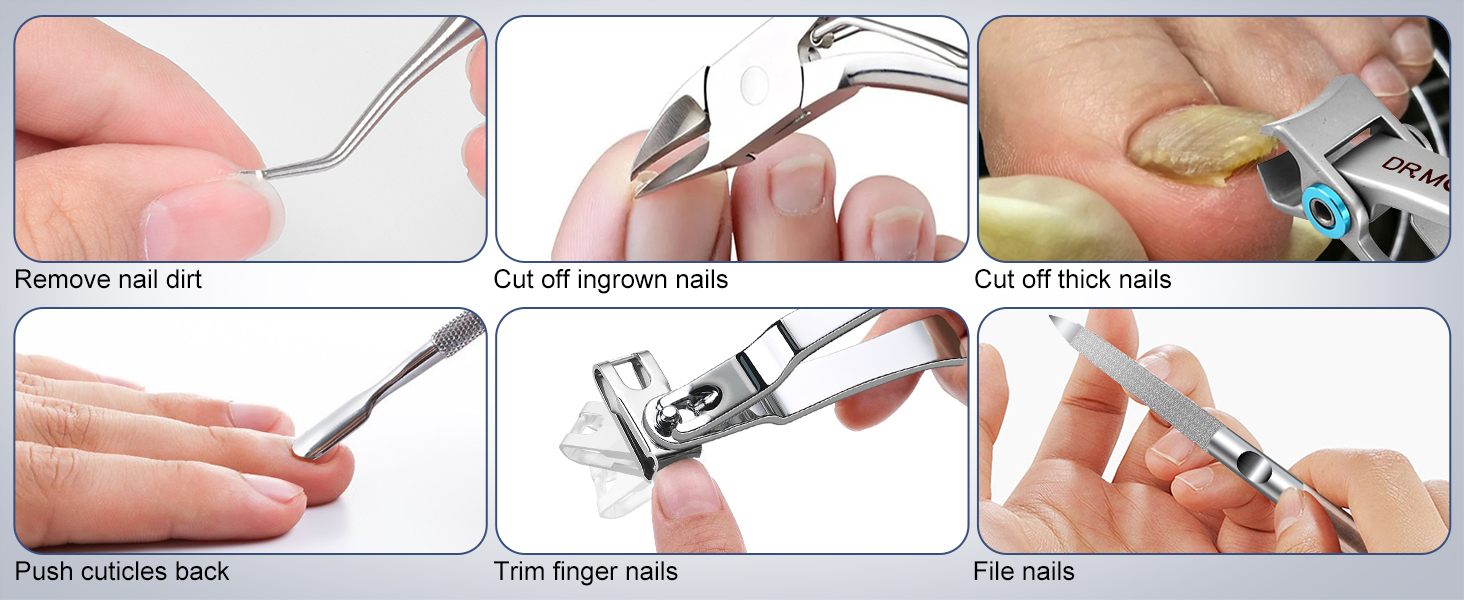 Toenail Clippers for Seniors Thick Toenails - Wide Jaw Opening Large Toe Nail Clippers for Thick Ingrown Nails, Professional Sharp Heavy Duty Nail Clipper Cutter for Mens Seniors with Leather Case