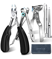 Toenail Clippers for Seniors Thick Toenails - Wide Jaw Opening Large Toe Nail Clippers for Thick Ingrown Nails, Professional Sharp Heavy Duty Nail Clipper Cutter for Mens Seniors with Leather Case