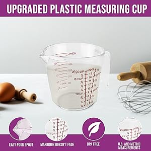 Measuring Cups and Spoons Set 11 Piece. Includes 10 Stainless Steel Measuring Spoons and Cups Set and 1 Plastic Measuring Cup. Liquid Measuring Cups Set and Dry Metal Measuring Cup Set