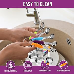 Measuring Cups and Spoons Set 11 Piece. Includes 10 Stainless Steel Measuring Spoons and Cups Set and 1 Plastic Measuring Cup. Liquid Measuring Cups Set and Dry Metal Measuring Cup Set