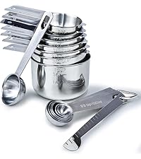 Measuring Spoons, Premium Heavy Duty Stainless Steel Measuring Spoons Cups Set, Small Tablespoon with Metric and US Measurements, Set of 6 for Measuring Dry and Liquid Ingredients