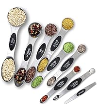 Measuring Spoons, Premium Heavy Duty Stainless Steel Measuring Spoons Cups Set, Small Tablespoon with Metric and US Measurements, Set of 6 for Measuring Dry and Liquid Ingredients