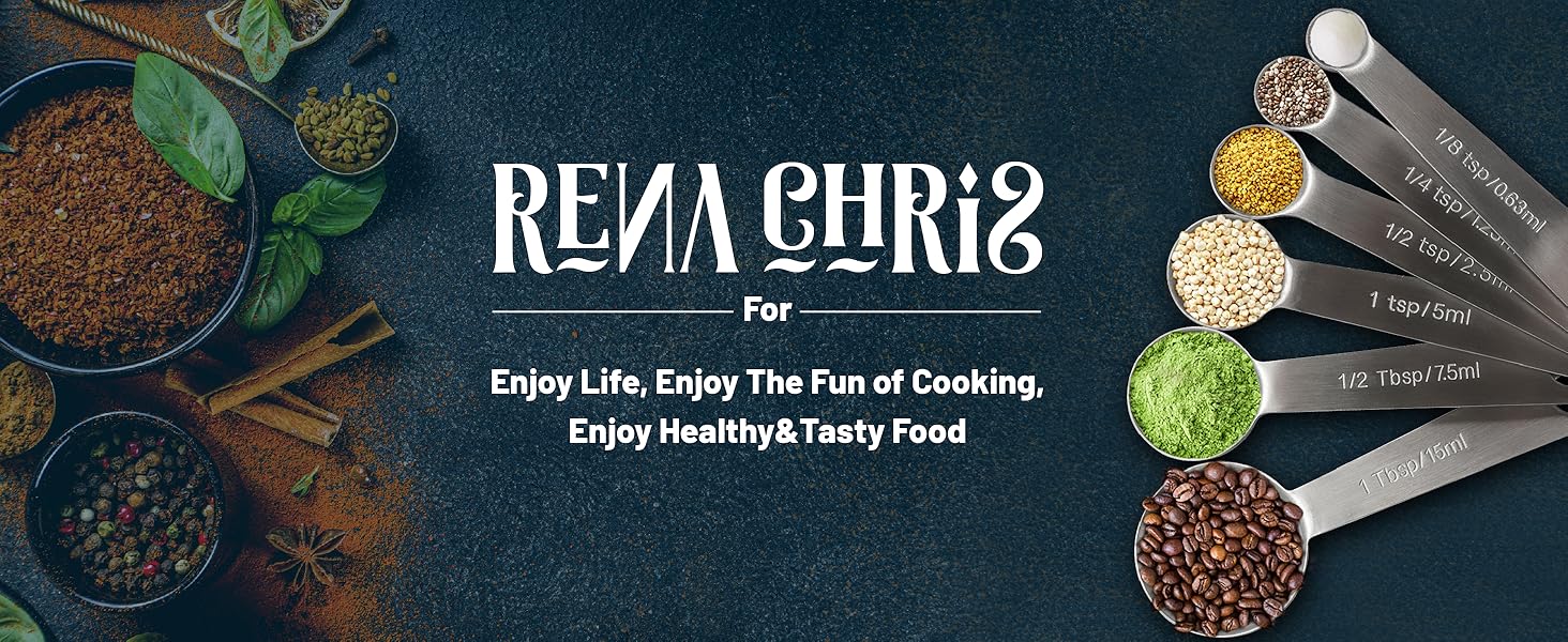 Measuring Spoons, Premium Heavy Duty Stainless Steel Measuring Spoons Cups Set, Small Tablespoon with Metric and US Measurements, Set of 6 for Measuring Dry and Liquid Ingredients