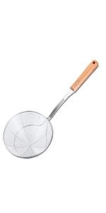 Tenta tenta kitchen Solid Stainless Steel Spider Strainer Skimmer Ladle for Cooking and Frying, Kitchen Utensils Wire Strainer Pasta Strainer Spoon Hot Pot Fat Skimmer Spoon Set of 3
