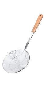 Tenta tenta kitchen Solid Stainless Steel Spider Strainer Skimmer Ladle for Cooking and Frying, Kitchen Utensils Wire Strainer Pasta Strainer Spoon Hot Pot Fat Skimmer Spoon Set of 3