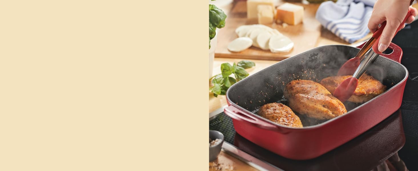 Rachael Ray Bakeware Nonstick Cookie Pan Set, 3-Piece, Gray with Marine Blue Grips