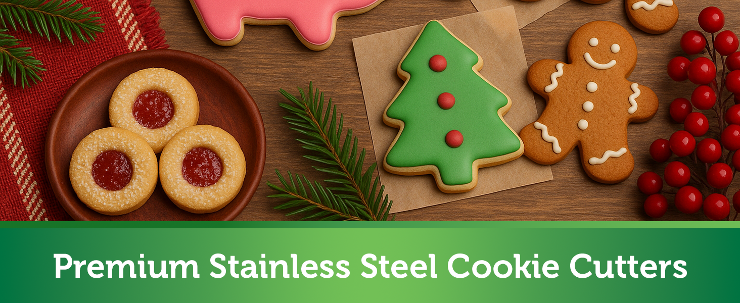 Pumpkin Cookie Cutter 3 Piece Set, Premium Food-Grade Stainless Steel, Dishwasher Safe