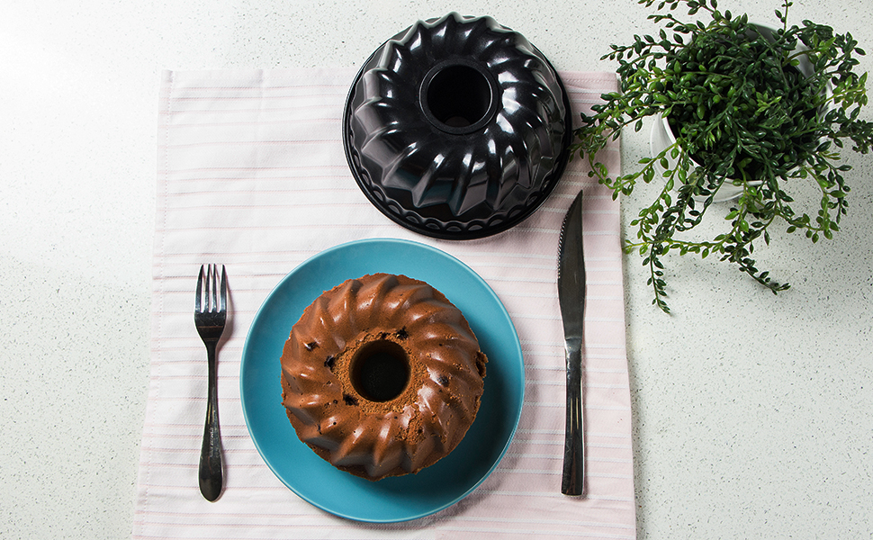 Webake 7 Inch Fluted Tube Pan Non-stick, Heavy Duty Carbon Steel Kugelhopf Cake Baking Mold for 6QT 8QT Insta Pot