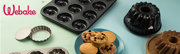 Webake 7 Inch Fluted Tube Pan Non-stick, Heavy Duty Carbon Steel Kugelhopf Cake Baking Mold for 6QT 8QT Insta Pot