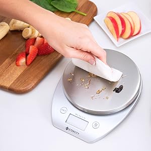 Etekcity Food Kitchen Scale Bowl, Digital Ounces and Grams for Cooking, Baking, Meal Prep, Dieting, and Weight Loss, 11lb/5kg, Silver