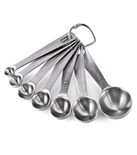 Measuring Spoons: U-Taste 18/8 Stainless Steel Measuring Spoons Set of 9 Piece: 1/16 TSP, 1/8 TSP, 1/4 TSP, 1/3 TSP, 1/2 TSP, 3/4 TSP, 1 TSP, 1/2 tbsp & 1 tbsp Dry and Liquid Ingredients