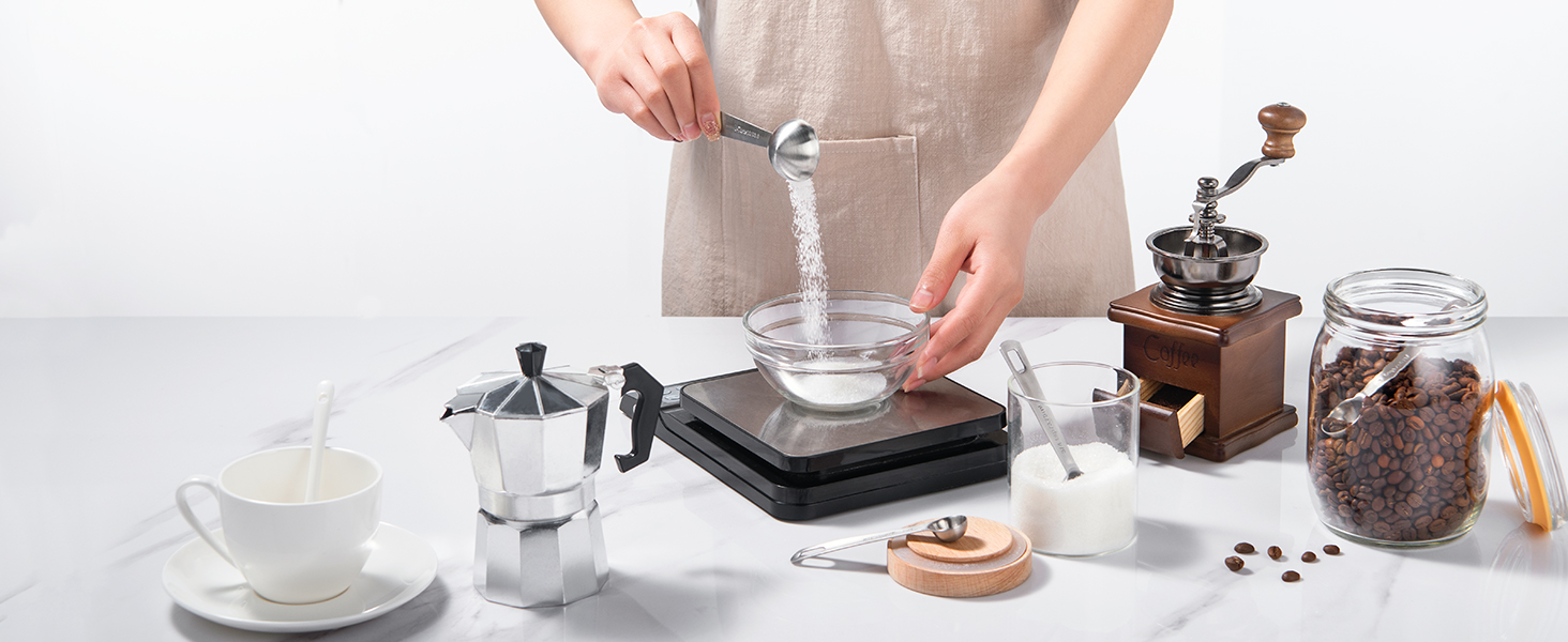 Measuring Spoons: U-Taste 18/8 Stainless Steel Measuring Spoons Set of 9 Piece: 1/16 TSP, 1/8 TSP, 1/4 TSP, 1/3 TSP, 1/2 TSP, 3/4 TSP, 1 TSP, 1/2 tbsp & 1 tbsp Dry and Liquid Ingredients