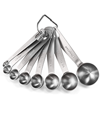 Measuring Spoons: U-Taste 18/8 Stainless Steel Measuring Spoons Set of 9 Piece: 1/16 TSP, 1/8 TSP, 1/4 TSP, 1/3 TSP, 1/2 TSP, 3/4 TSP, 1 TSP, 1/2 tbsp & 1 tbsp Dry and Liquid Ingredients