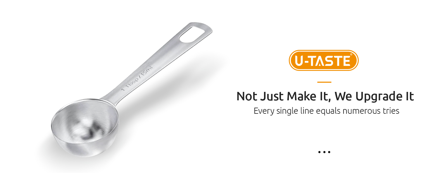 Measuring Spoons: U-Taste 18/8 Stainless Steel Measuring Spoons Set of 9 Piece: 1/16 TSP, 1/8 TSP, 1/4 TSP, 1/3 TSP, 1/2 TSP, 3/4 TSP, 1 TSP, 1/2 tbsp & 1 tbsp Dry and Liquid Ingredients