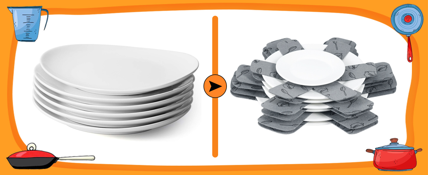 BOYAN Pot and Pan Protectors, Set of 12 and 3 Different Size, Cookware Protector Set/Felt Pots and Pans Divider Separator Pads Anti-Slip to Avoid Scratching or Marring When Stacking