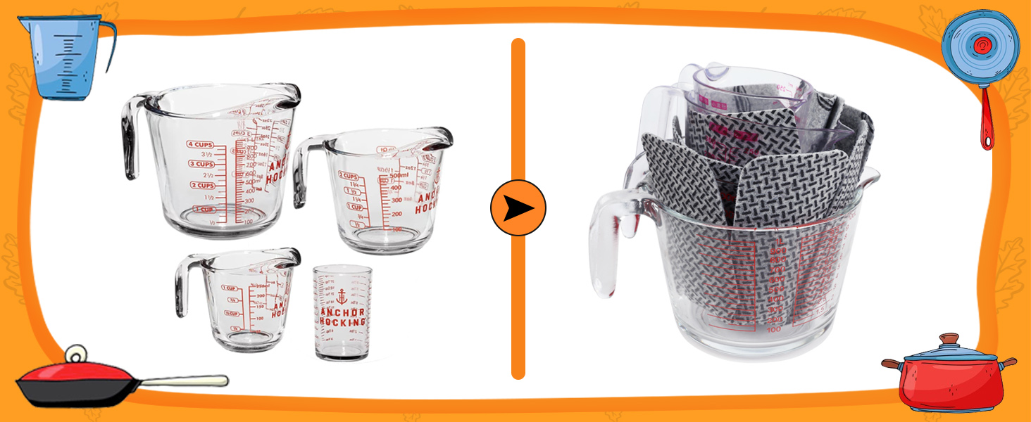 BOYAN Pot and Pan Protectors, Set of 12 and 3 Different Size, Cookware Protector Set/Felt Pots and Pans Divider Separator Pads Anti-Slip to Avoid Scratching or Marring When Stacking