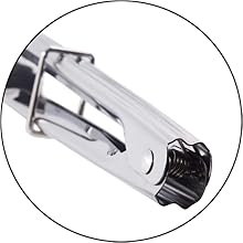 Mini Stainless Steel Food Tongs with Silding Rings 7-Inch - Set of 6 - Small Clam Shell Service Tongs for Serving Appetizers, Desserts, Salads, Barbecue and Cooking (Silver)