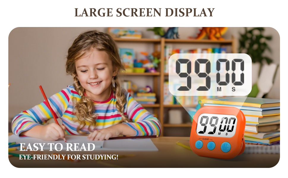 6 Pack Digital Kitchen Timer Small Classroom Timers for Kids Teachers (Blue&White)