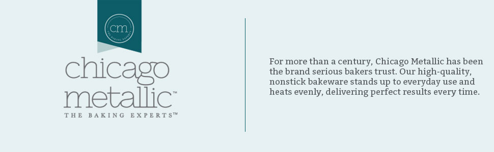 Chicago Metallic Professional 3-Piece Round Cake Pan Set of 6, 8, 10 inch Premium Nonstick Bakeware, Heavy-Weight Carbon Steel for Even Baking, Perfect for Layer Cakes