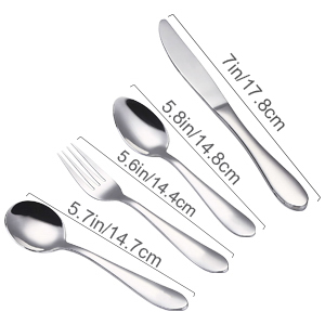VANRA 4-Piece Children Spoons Stainless Steel Kids Dinner Spoons Child Silver Cutlery Set 5.6-inch (4 spoons)