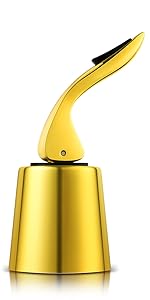 Wine Stoppers Set of 2 - Stainless Steel Wine Bottle Stopper with Silicone Seal, Reusable Beverage Preserver, Freshness Keeper, Premium Bottle Sealers, Ideal Wine Saver Accessory Gift Set