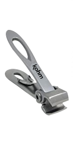 KOHM Nail Clippers for Thick Nails - Heavy Duty, Wide Mouth Professional Fingernail and Toenail Clippers for Men, Women & Seniors, Silver