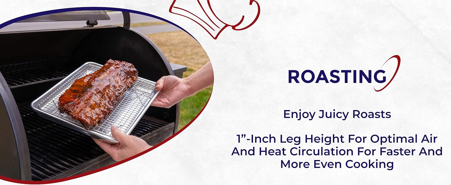 KITCHENATICS Heavy Duty Half Sheet Cooling Racks, Rust Resistant Stainless Steel Baking Racks, Wire Racks Fit Half Sheet Pan, Bacon Grill Rack for Oven, Cookie Cooling Racks 11.8