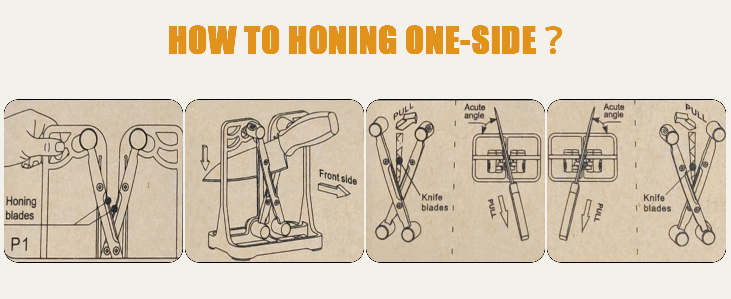 Knife Sharpener, Knife Sharpener Tool with Self-Adjusting, Stainless Steel and Tungsten Carbide, Knife Sharpeners for Kitchen Knives Helps Repair Sharpens, Hones, Polishes Blades