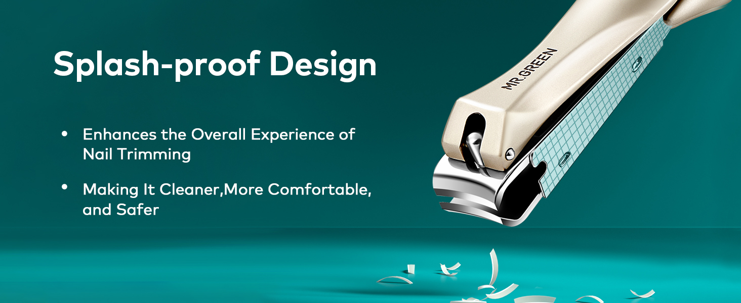 Nail Clipper with Catcher, Slanted Edge Nail Cutting Clippers Stainless Steel Fingernail Cutter Trim with File for Men and Women Mr-1115plus