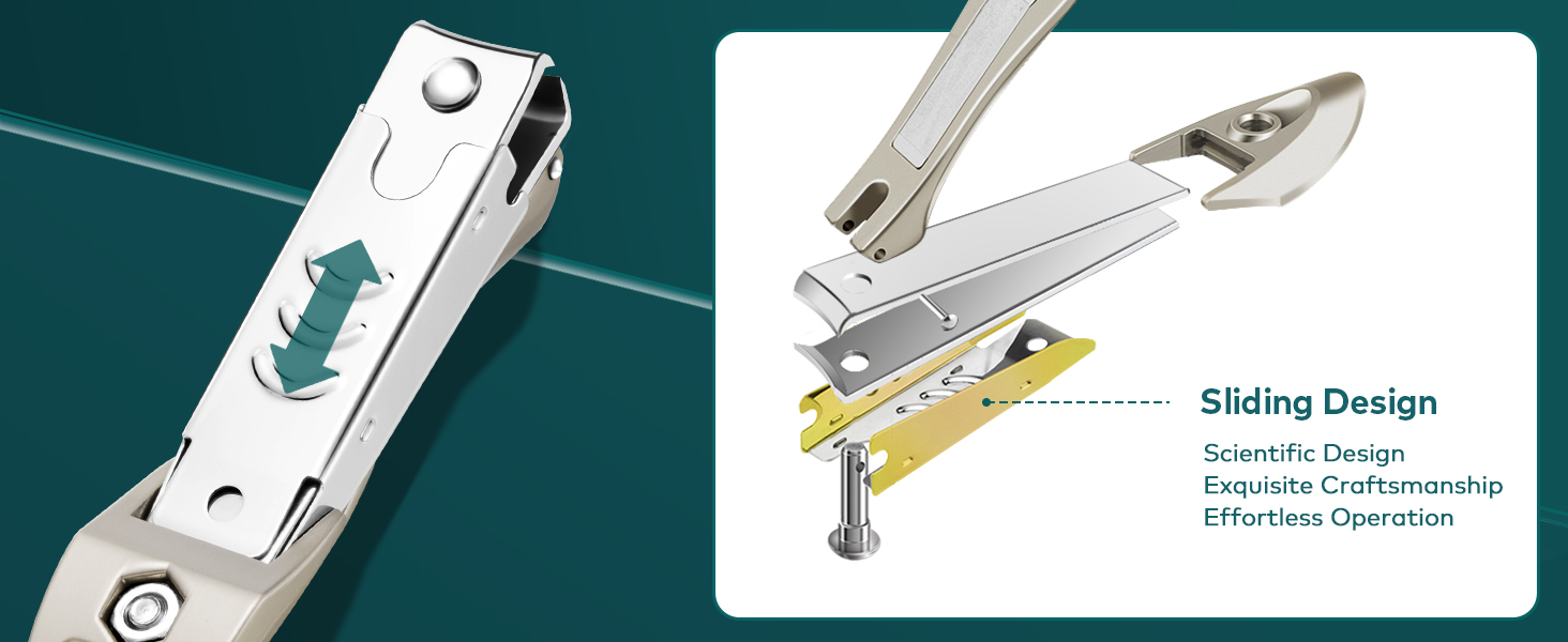 Nail Clipper with Catcher, Slanted Edge Nail Cutting Clippers Stainless Steel Fingernail Cutter Trim with File for Men and Women Mr-1115plus