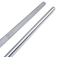 12 Inch Kitchen Tweezers Fine Tweezer Tongs, MSY BIGSUNNY Stainless Steel Food Tweezers Multi-function Precision Serrated Tips Cooking Tongs Kitchen Serving Tong