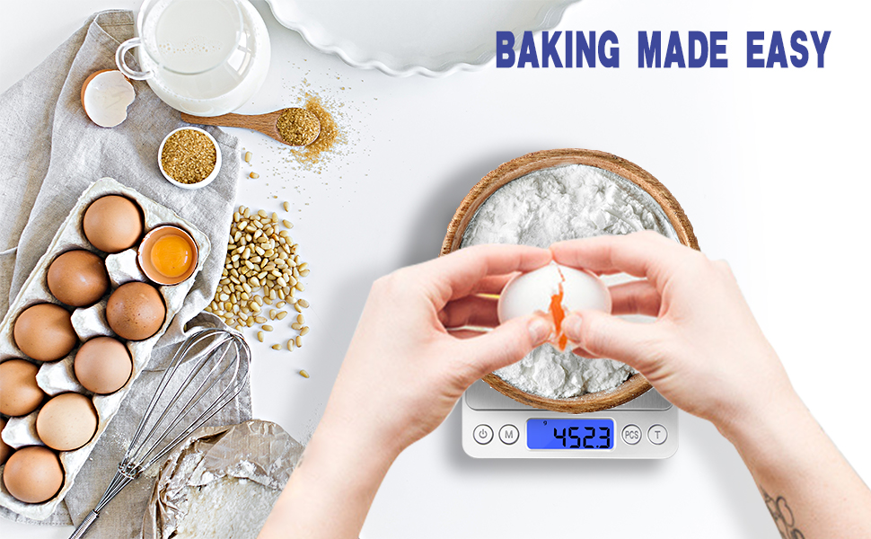 Fuzion Digital Kitchen Scale 3000g/ 0.1g, Pocket Food Scale 6 Measure Modes, LCD, Tare, Digital Scale Grams and Ounces with 2 Trays for Food, Cooking, Nutrition, Reptiles(Battery Included)