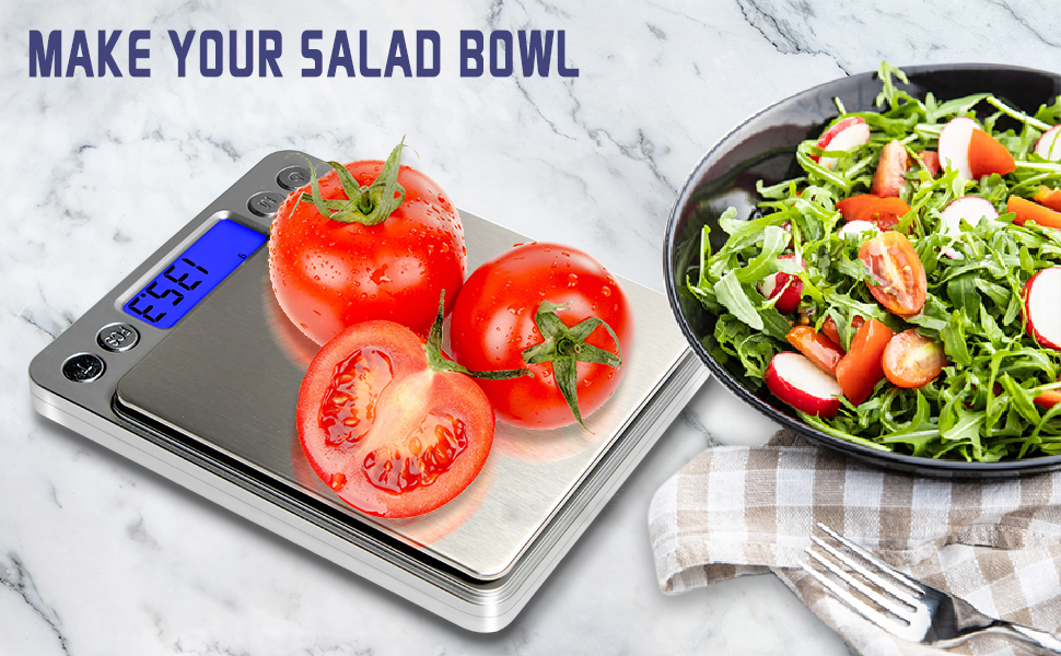 Fuzion Digital Kitchen Scale 3000g/ 0.1g, Pocket Food Scale 6 Measure Modes, LCD, Tare, Digital Scale Grams and Ounces with 2 Trays for Food, Cooking, Nutrition, Reptiles(Battery Included)