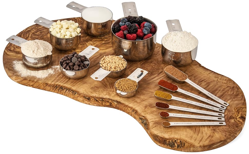 Hudson Essentials Stainless Steel Measuring Cups and Spoons Set (15 Piece Set)