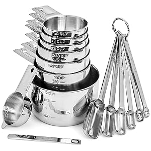 Hudson Essentials Stainless Steel Measuring Cups and Spoons Set (15 Piece Set)