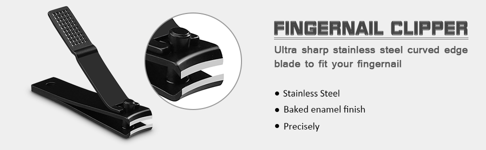 HAWATOUR Nail Clippers Set, Ultra Sharp Sturdy Fingernail and Toenail Clipper Cutters with Visibly Tin Case, Black