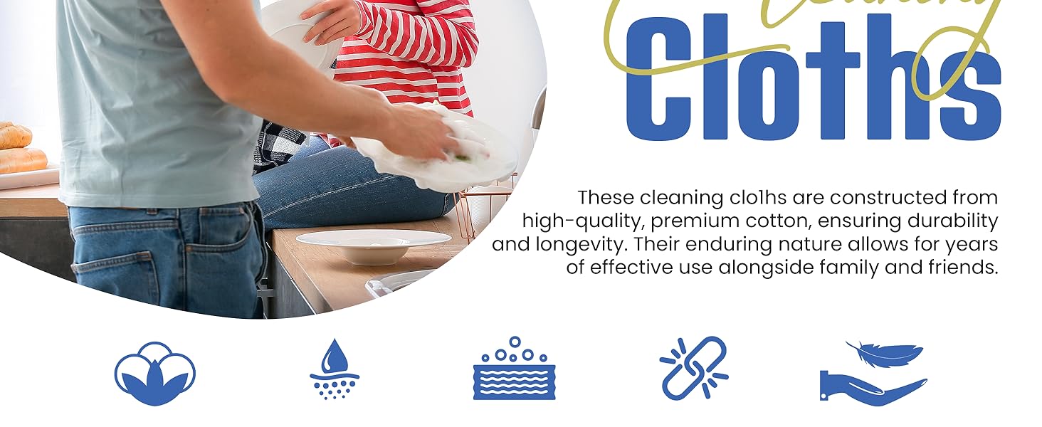 100% Cotton Terry Towels Cleaning Cloths Pack of 50 (12x12 Inches) White Cotton Terry Cloth Bar Rags White Bar Towels, Multipurpose High Absorbent Terry Towels for Cleaning Auto Detailing or Painters